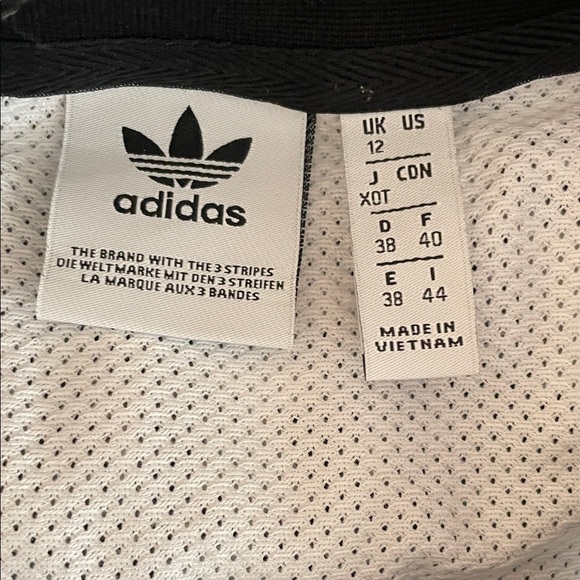 Adidas Women's White and Black Three Stripe Short Sleeve Netted Tee EUC - Picture 7 of 10